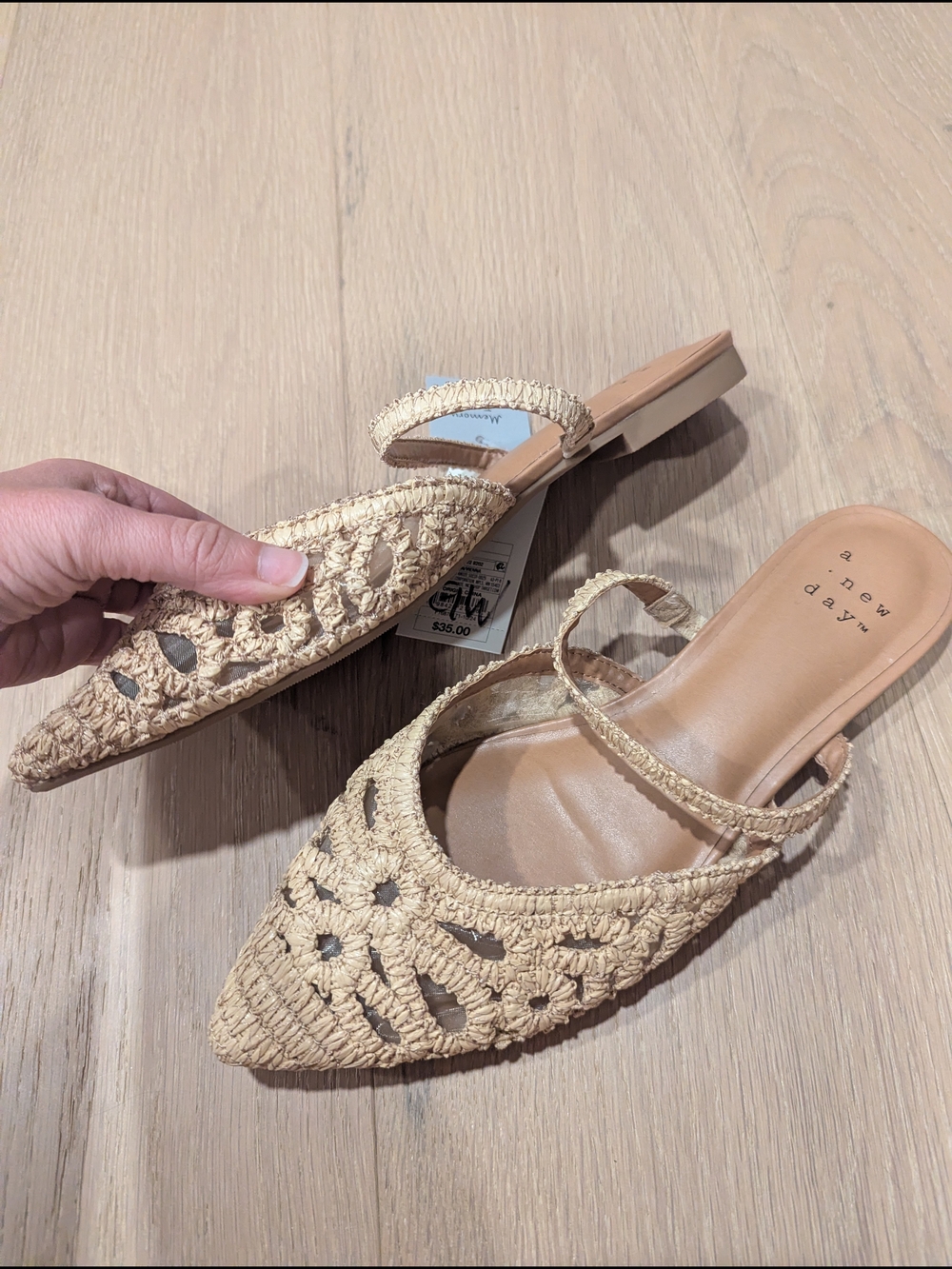 a new day Natural Woven Pointed-Toe Mule with Strap - Picture 8 of 10